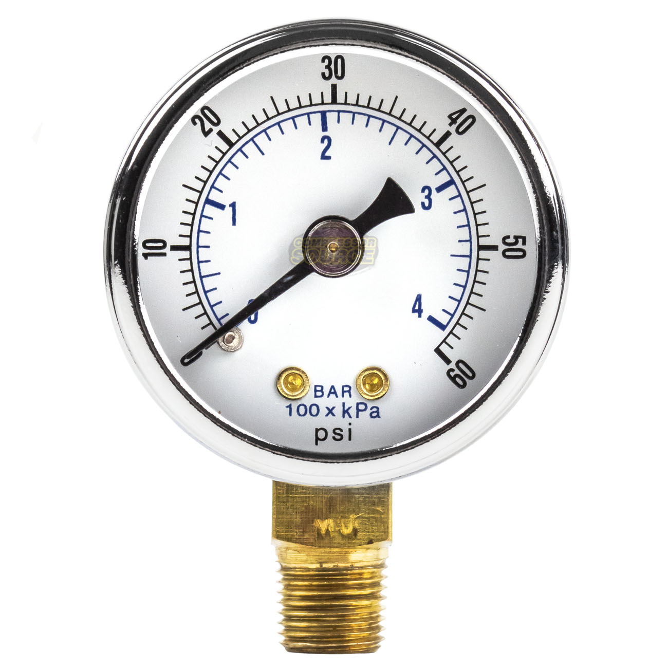1/8" NPT Air Compressor / Hydraulic Pressure Gauge 060 PSI Side Mount 1.5" Face 685650071145 eBay